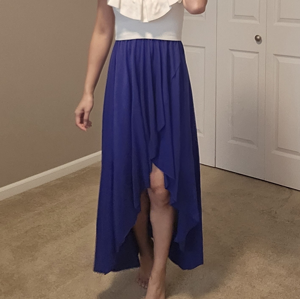 Blue High Low Maxi Skirt from AE